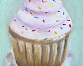 Cupcake Painting- Original Oil Painting