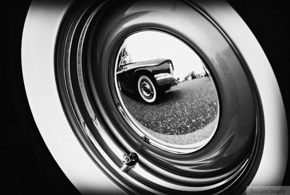 Vintage Car Tire, Black and White - Rustic Wall Art - Classic Car Art Prints - Retro Print - Vintage Car Photography - Garage Art