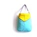 Large tote bag canvas shoulder bag travel bag color blocking bright neon yellow turquoise violet lilac shopping market school beach bag