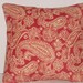 Reddish Rust Paisley 18" Square Decorative Throw Pillow Cover
