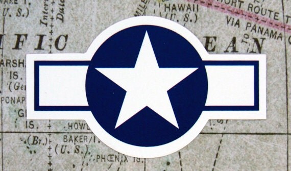 Usa Wwii Aircraft Insignia Vinyl Sticker By Alteredhistorydesign