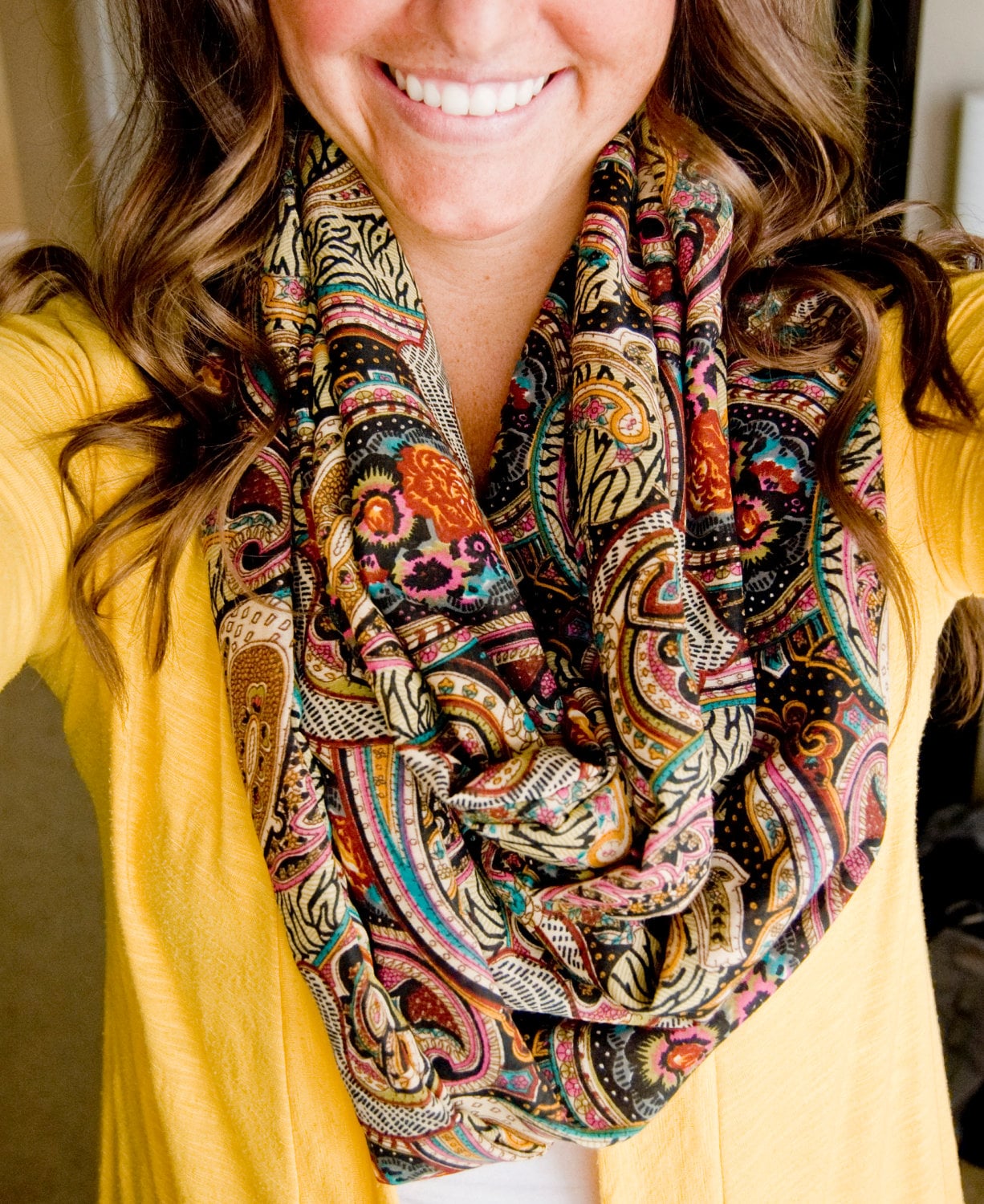 Classy Paisley Blend Infinity Scarf