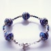 Deep blue cloisonne bracelet, enamel bracelet, royal blue bracelet, old world, antique look