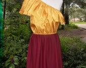 FSU Garnet and Gold One Shoulder Hi-Low Dress