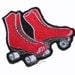 Red Roller Derby Quad Skates Iron On Embroidery Patch MTCoffinz