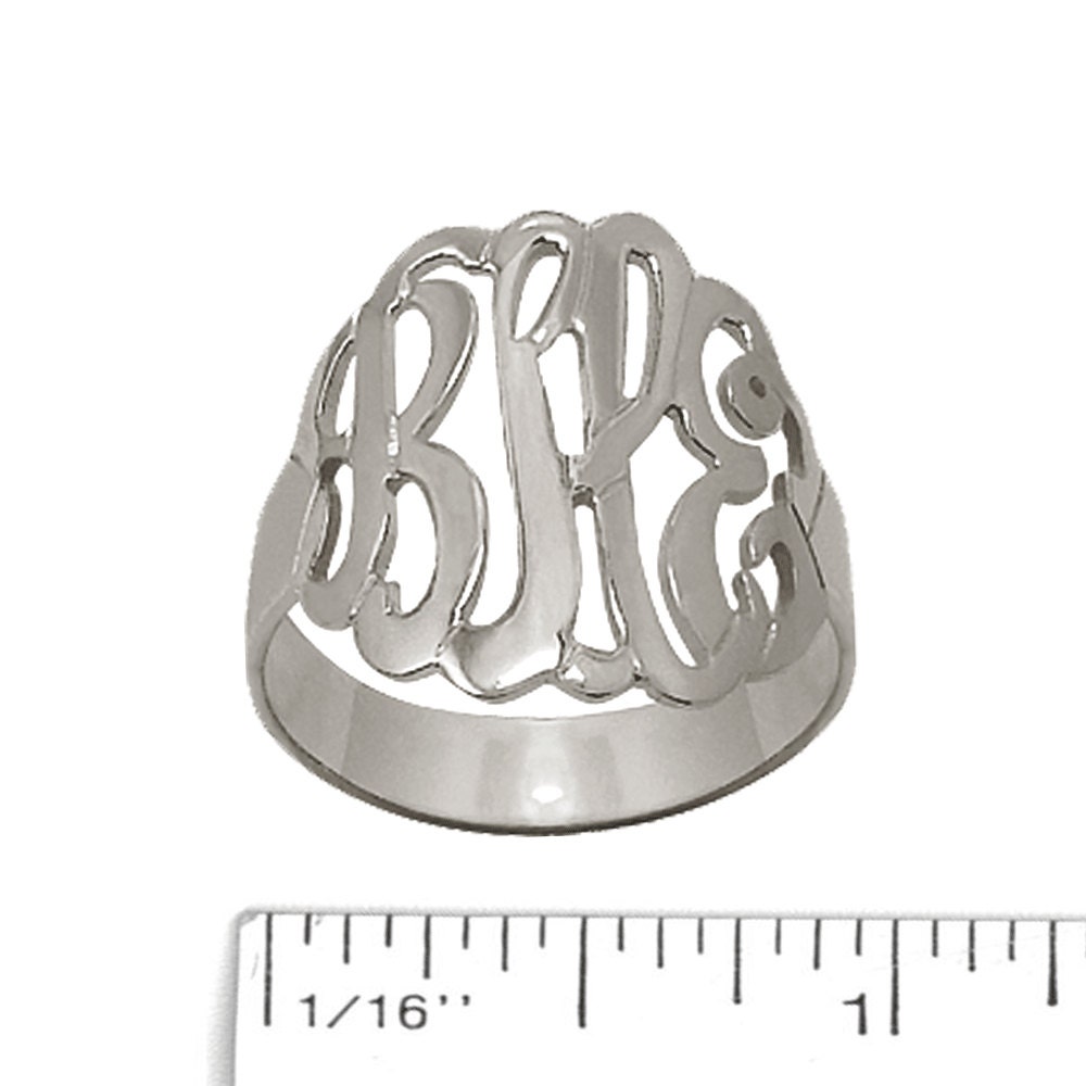 STERLING SILVER MONOGRAM ring with your choice of 1-3 initials ZR90849-ss
