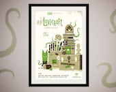 HP Lovecraft Literary Popcast - limited edition silkscreen event poster - commemorative poster for the live HP Podcraft event