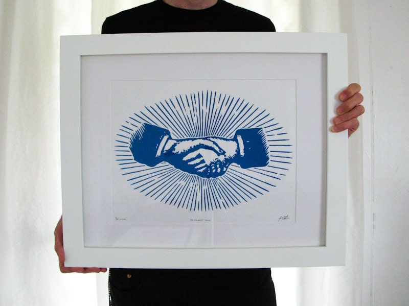 My Friend woodcut print