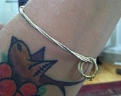 Fun Dangle Charm Bracelet Gold Toned - Funky Upcycled Handmade Original Unique Guitar String Jewelry - Great Gift Idea for Anyone