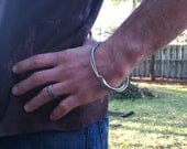 MENS FLAT WOUND - Recycled Reused Guitar Bass String Stacking Bracelet - Great Gift for your Man or Anyone -  Ship Anywhere Free Shipping
