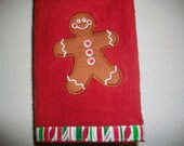 Christmas Pine Wreath Kitchen Towel Holder Gingerbread Men Candy Canes Bow Christmas Holiday Home Decor