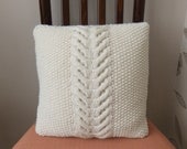 Chunky Cream Cable Knit Pillow / Cushion Cover