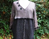 Blue tag- Fright Night / XLarge / Upcycled / Tunic / Hand-dyed / One of a kind by SemX