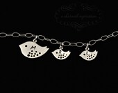 Personalized Mommy Charm Bracelet . Mama Baby Bird . Custom Family Initial Bracelet . 2 Little Birds Two . Sterling Silver . MY LITTLE FLOCK