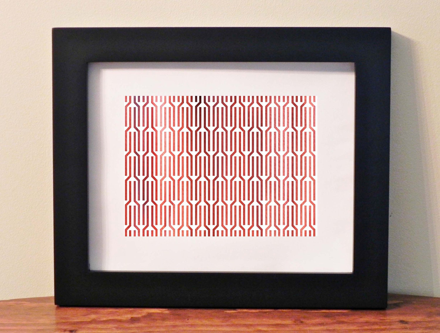 8 x 10 RED Digital Print Inspired by the High Line NYC Original Modern New York City Home Decor Graphic Print Sundeck Preserve