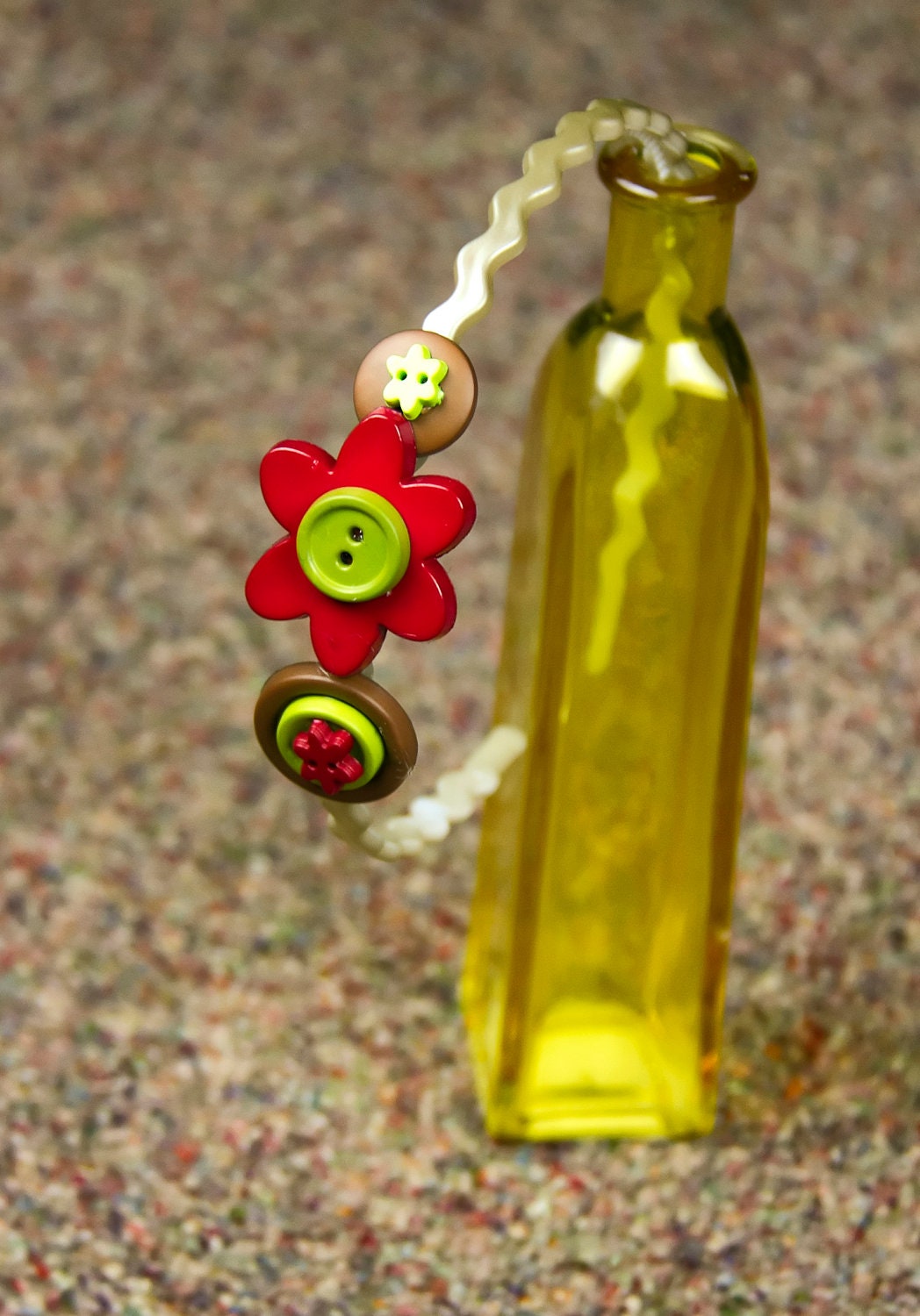Fall Button Girls Unique Headband.  Floral buttons in Fall colors.
