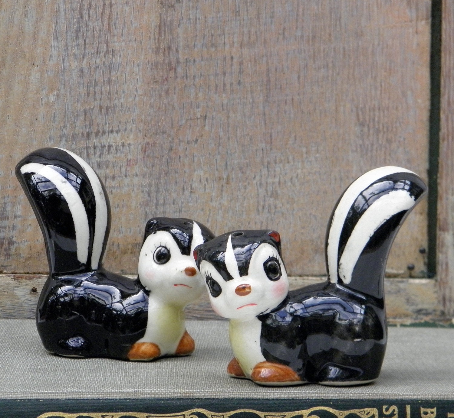 Vintage Skunk Salt and Pepper Shakers by untoldhours on Etsy