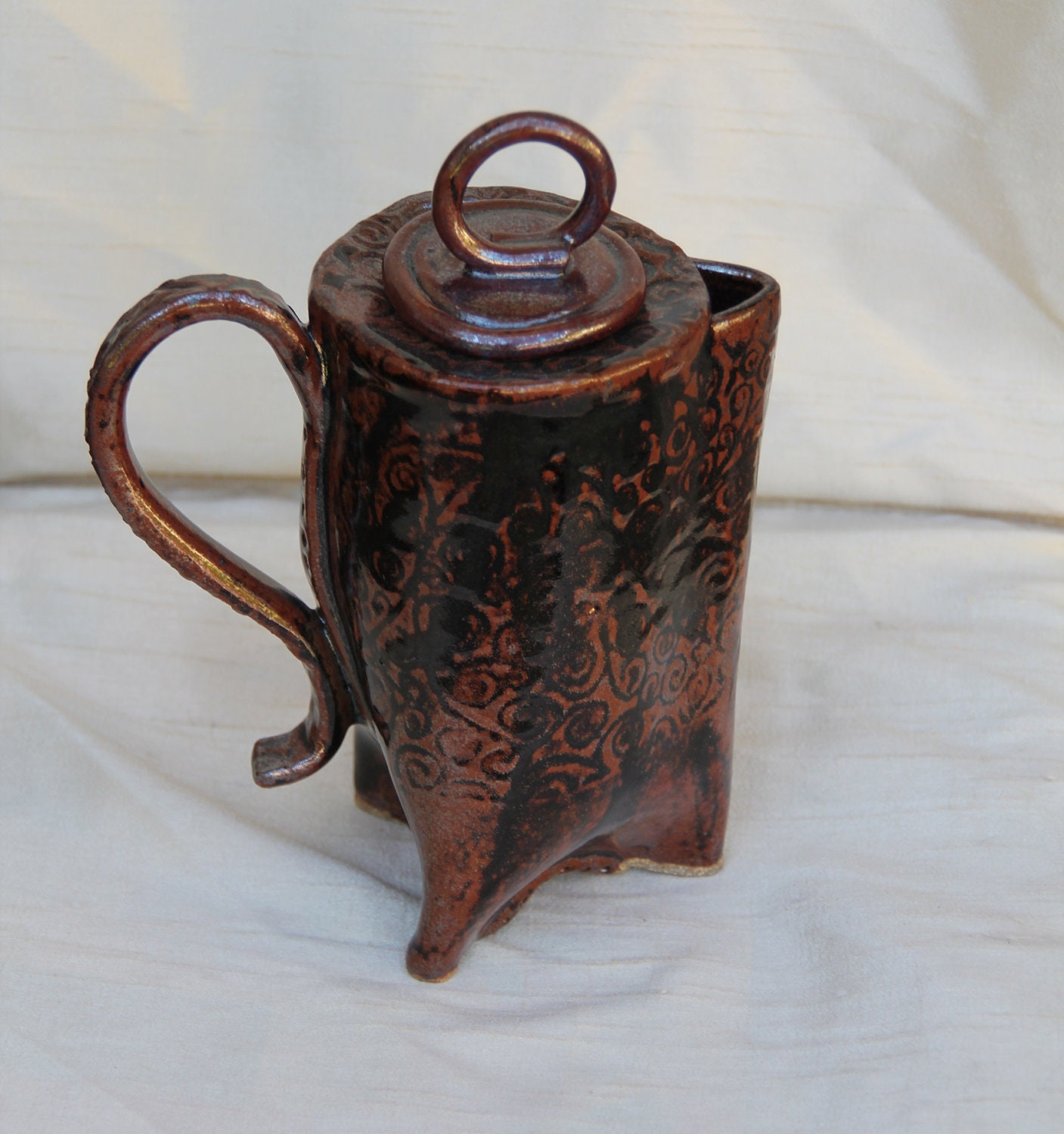Hand Built Ceramic Coffee or Tea Pot by AlbertLovesFrida on Etsy