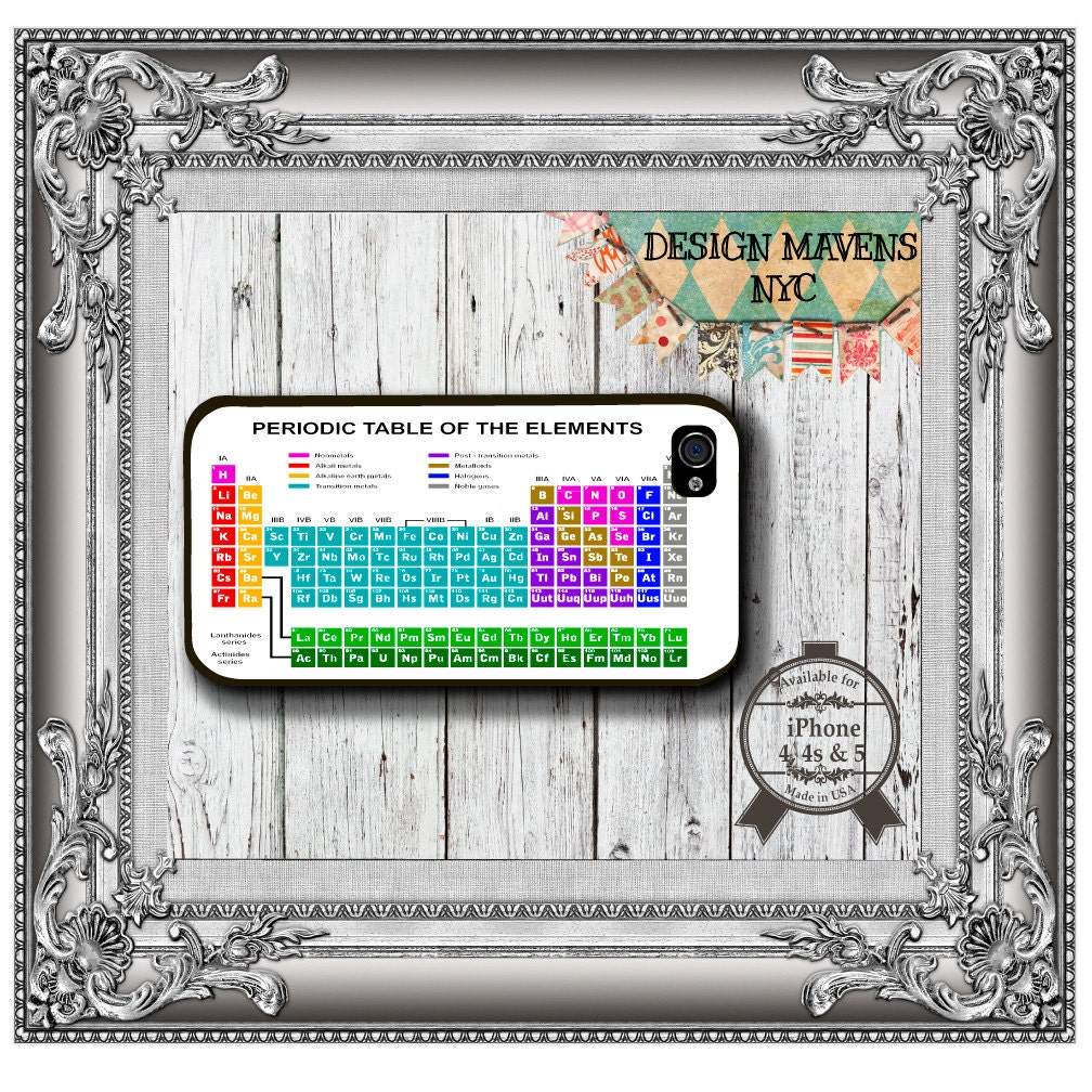 Periodic Table iPhone Case, Hard Plastic iPhone Case, Fits iPhone 4, iPhone 4s & iPhone 5