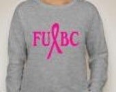 Breast Cancer  Long Sleeved Heather Grey T-Shirt - Breast Cancer Awareness