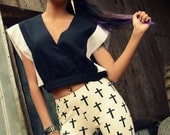 The Timeless Gypsy Black and White Crop Top