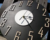 Wall clock Wall decor Black White Large