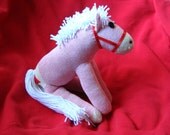 Pink Rockford Red Heel Sock Monkey Pony - Handmade - New