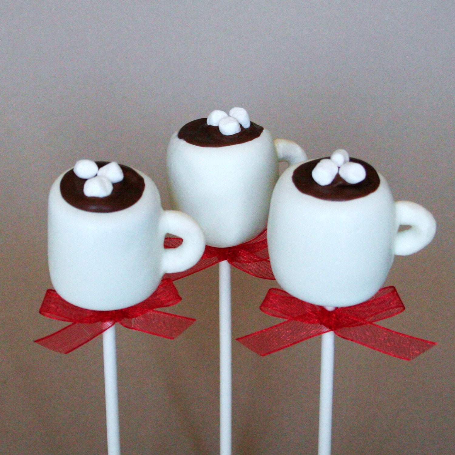 12 Hot Chocolate or Coffee Mug Cake Pops - for snow days, winter party favors, hostess or teacher gift, stocking stuffers, Santa
