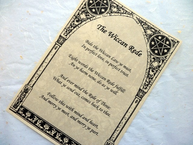 The Wiccan Rede Parchment Poster Wicca Pagan By Devonianmists