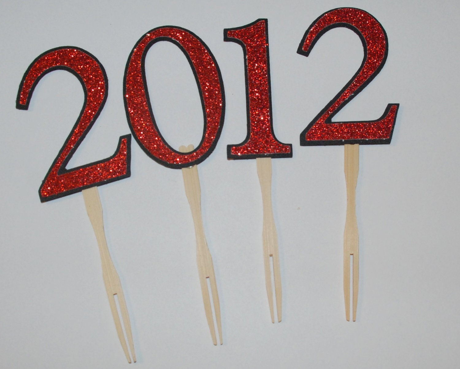 Glittered Graduation year cupcake or cake toppers