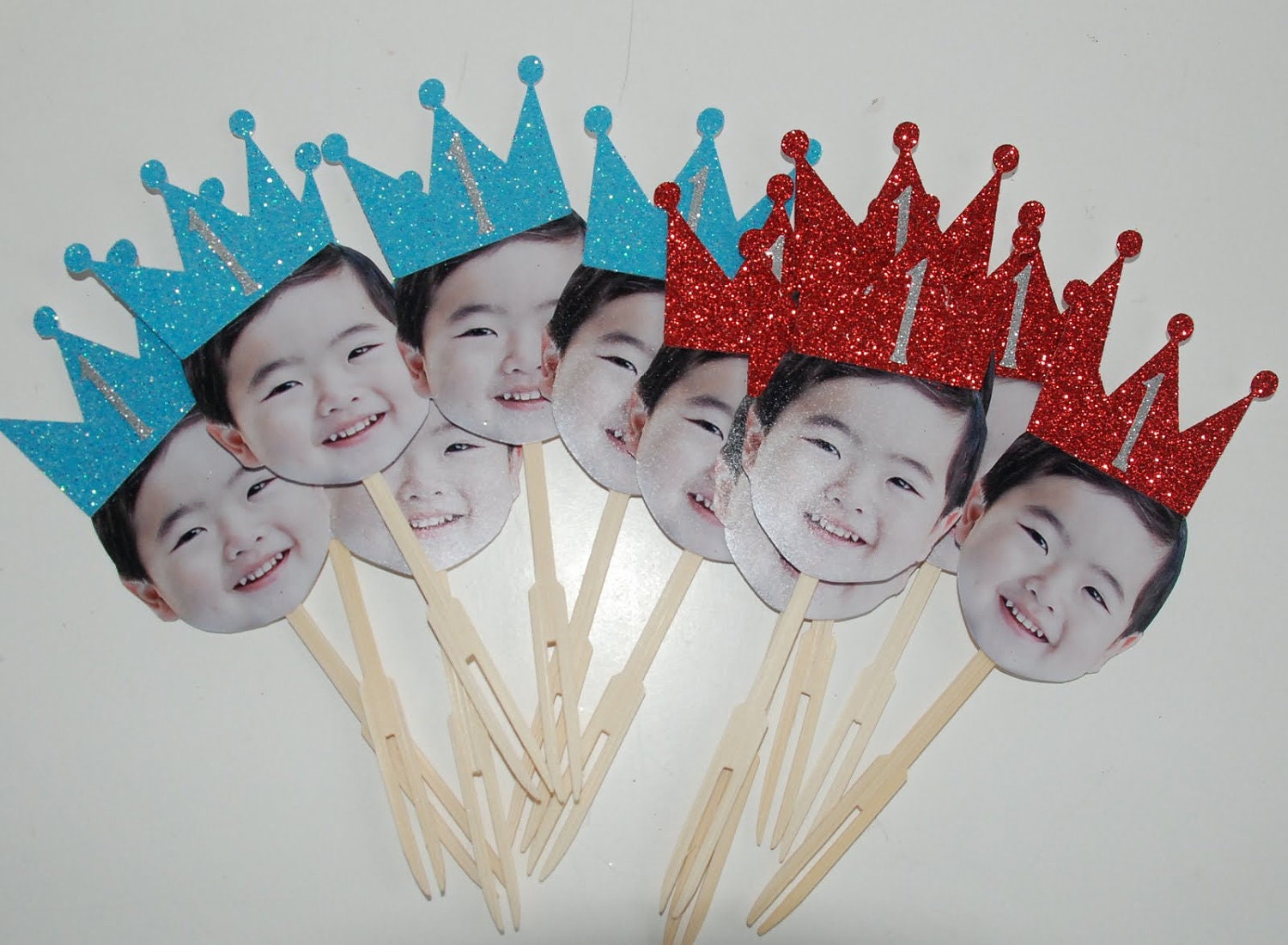 Photo cupcake toppers. Prince themed