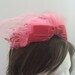 Vintage 1950s Pink Velvet Bow Hat with Pink Netting