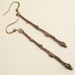 twig earrings antique bronze stick style dangle earrings