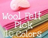 SALE - Wool Felt Craft Sheets - Pick 10 Colors