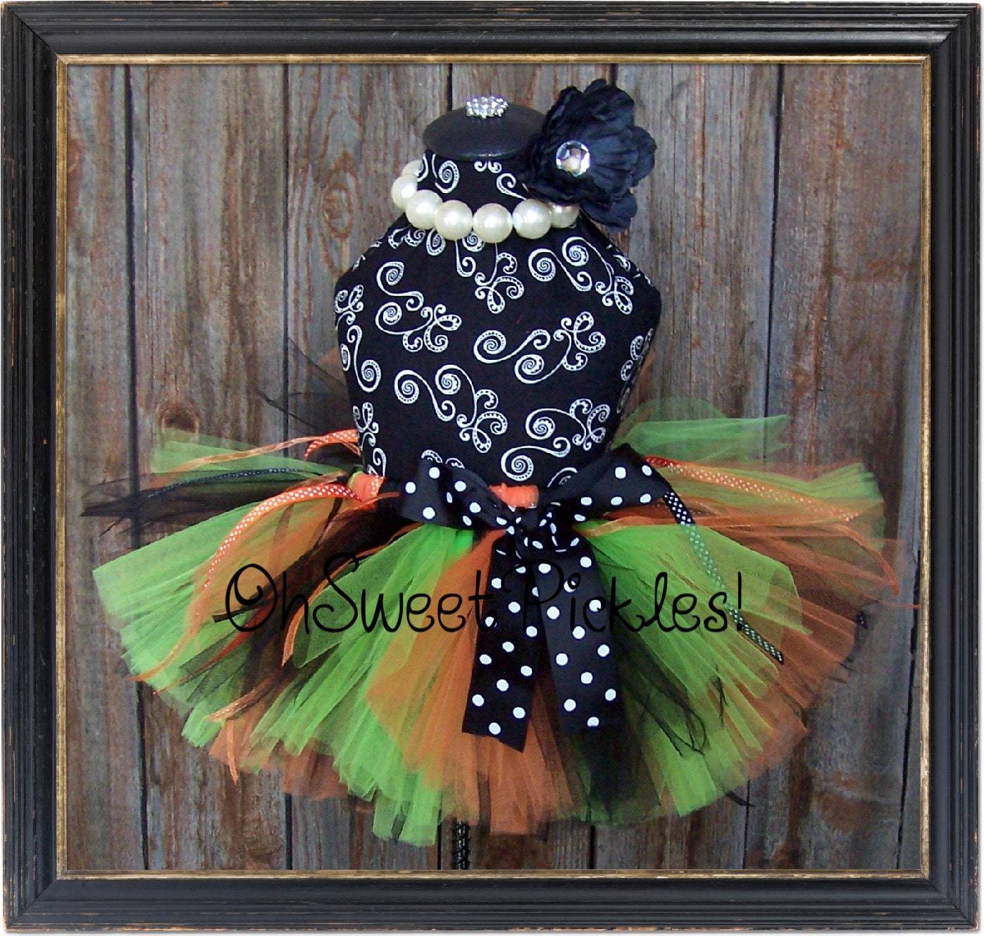 SPOOKY BOO - Includes Full Tutu Skirt With Satin Bow & FREE Flower Hair Clip Ready to Ship 12 Months
