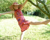Fabulous A-line dress / tunic in 'Psychedelic circles' retro-70s print