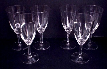Heisey Sherbet Glasses Vintage Wabash Pattern Set of 3 Crystal Glass Marked H