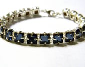 Montana Blue Swarovski Crystal Bracelet - Set Crystal - Beaded - Handmade - Elegant - Slider Bead Jewelry - Gift Under 30, 50, 100