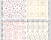 Autumnal Colors Sampler- Blackwork Embroidery Pattern