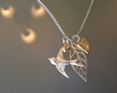 New Leaf Charm Necklace - Sterling Silver 18" Chain