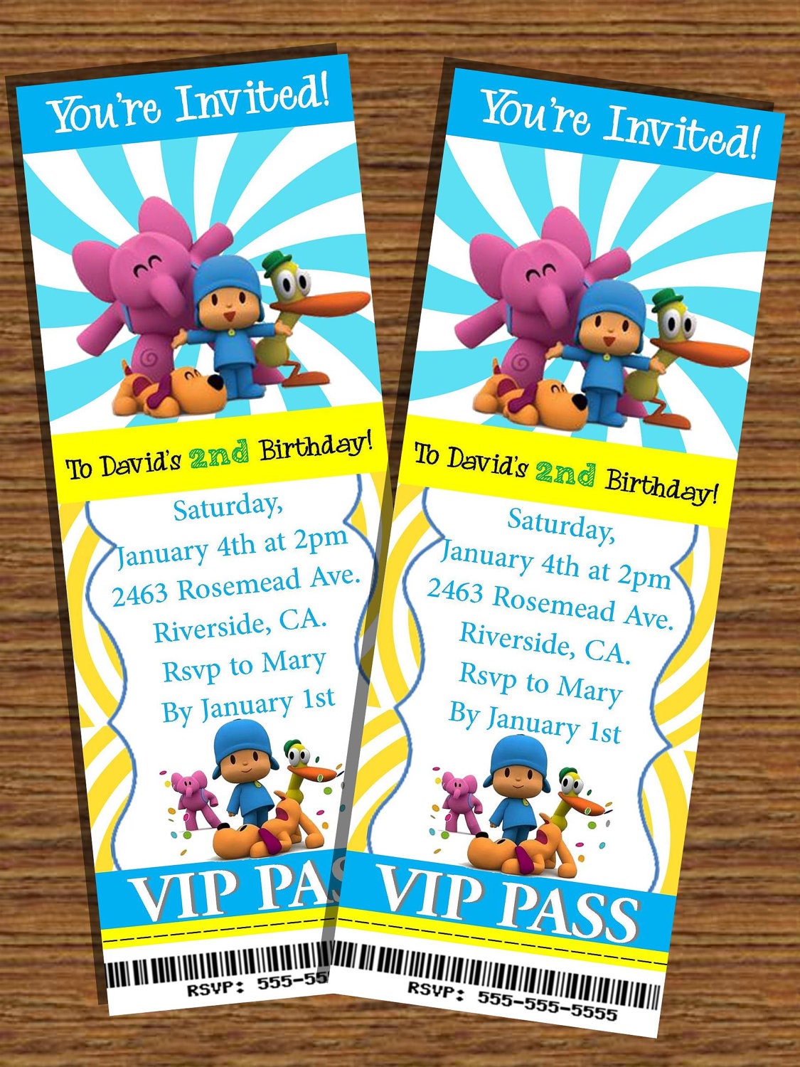 POCOYO Printable Birthday Invitations by NhelyDesigns on Etsy