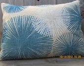 60's  print burlap pillow cover