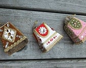 Unique Vintage Christmas Tree Ornaments Handmade 70's Retro Beaded Sequins Christmas Bell Vintage Home Friendly