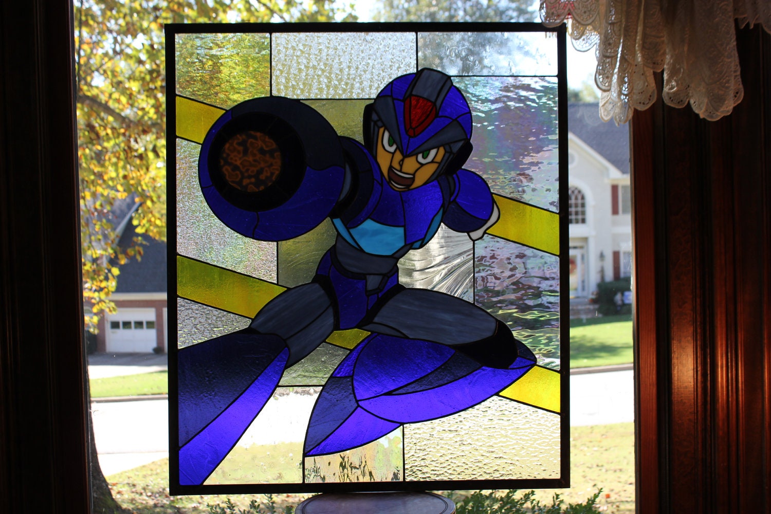 Giant Mega Man X Stained Glass Panel - Nintendo Megaman