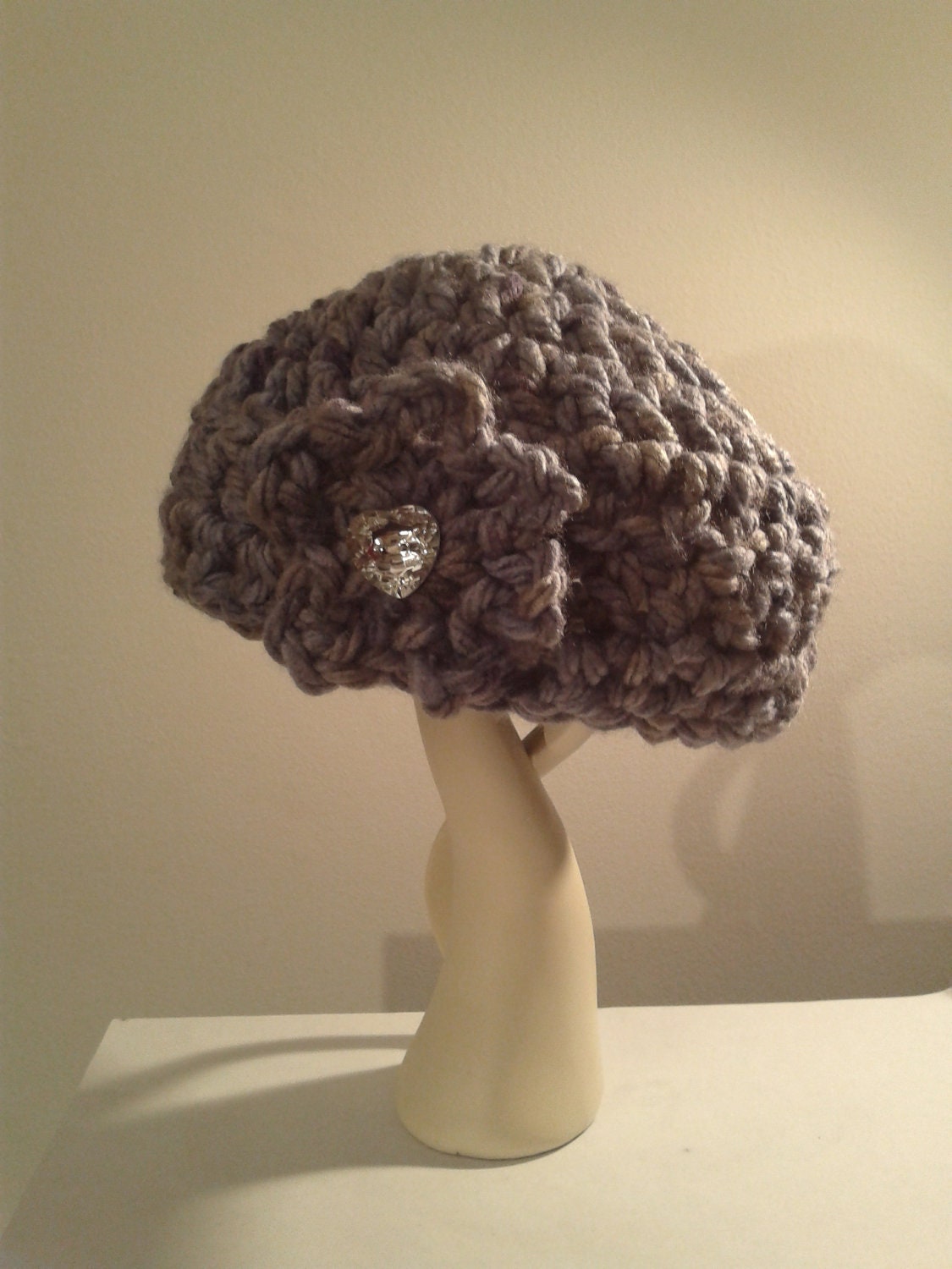 Crocheted Girl's Hat With Flower age 3 - 5 yrs up to 52 cms