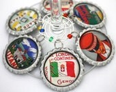 Switzerland travel wine charms vintage luggage label party favors Swiss drink tags.
