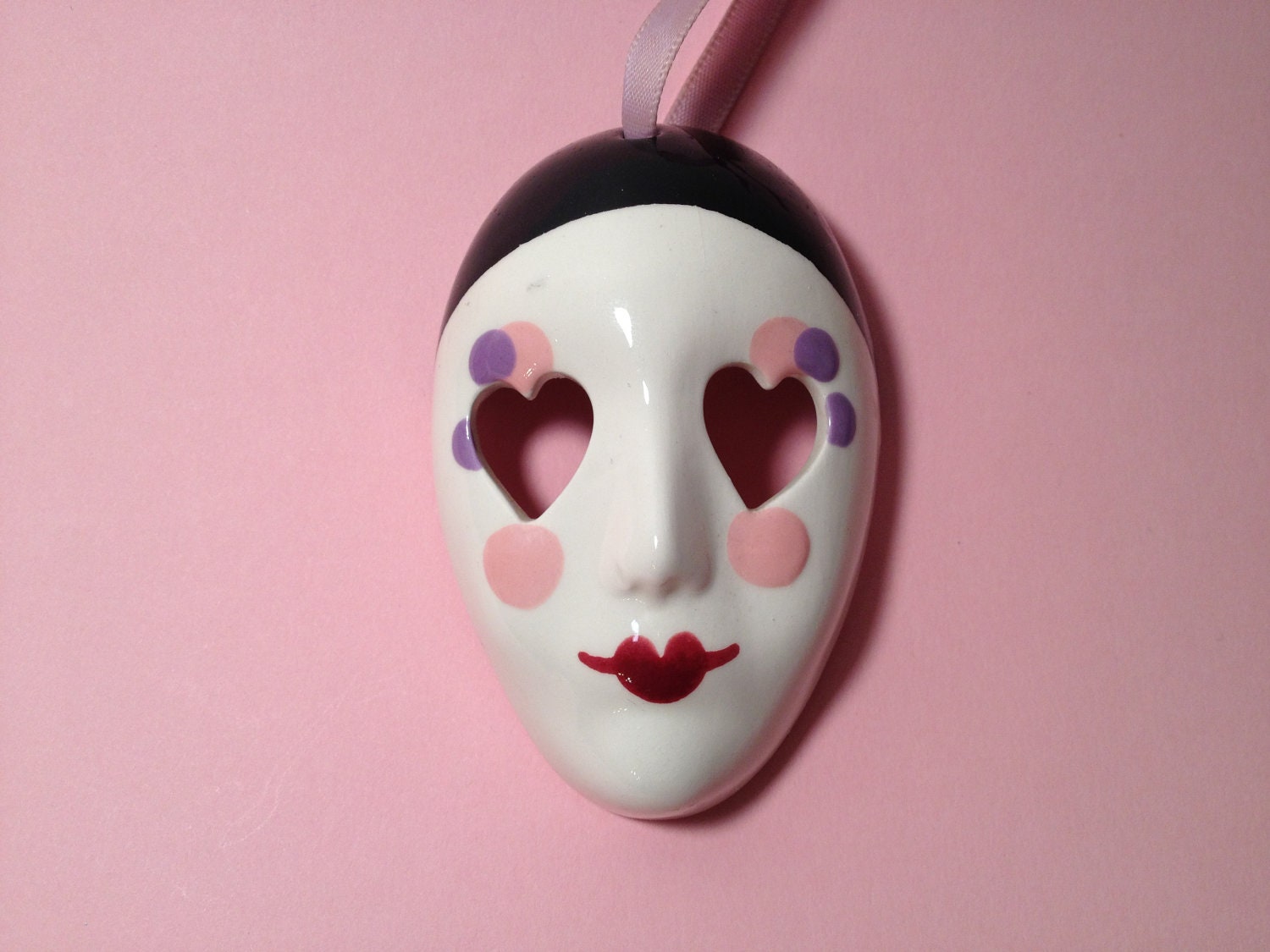 Vintage Ceramic Mask, venetian mask, Mystique, mime, girl clown, valentine, Italian mask, mardi gras, mask, decorative mask, masquerade