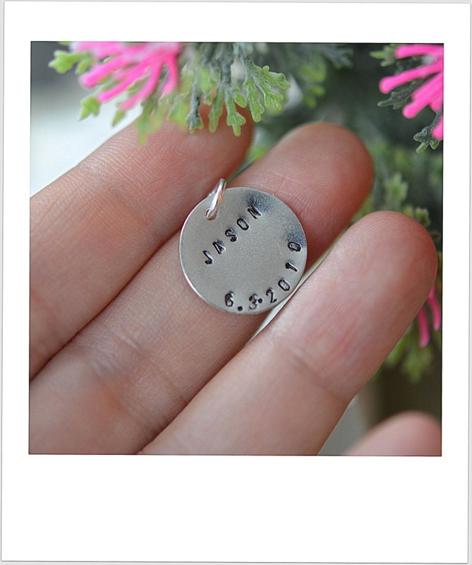 Personalized ,ADD A DISC Charm , Initial,name , date , monogram  Disc  , Create Your Own Charm Necklace or Bracelet , friendship ,pendant