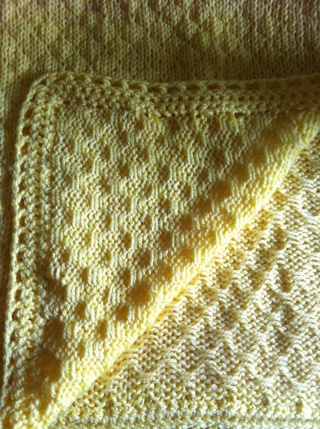 Yellow Knit Baby Blanket