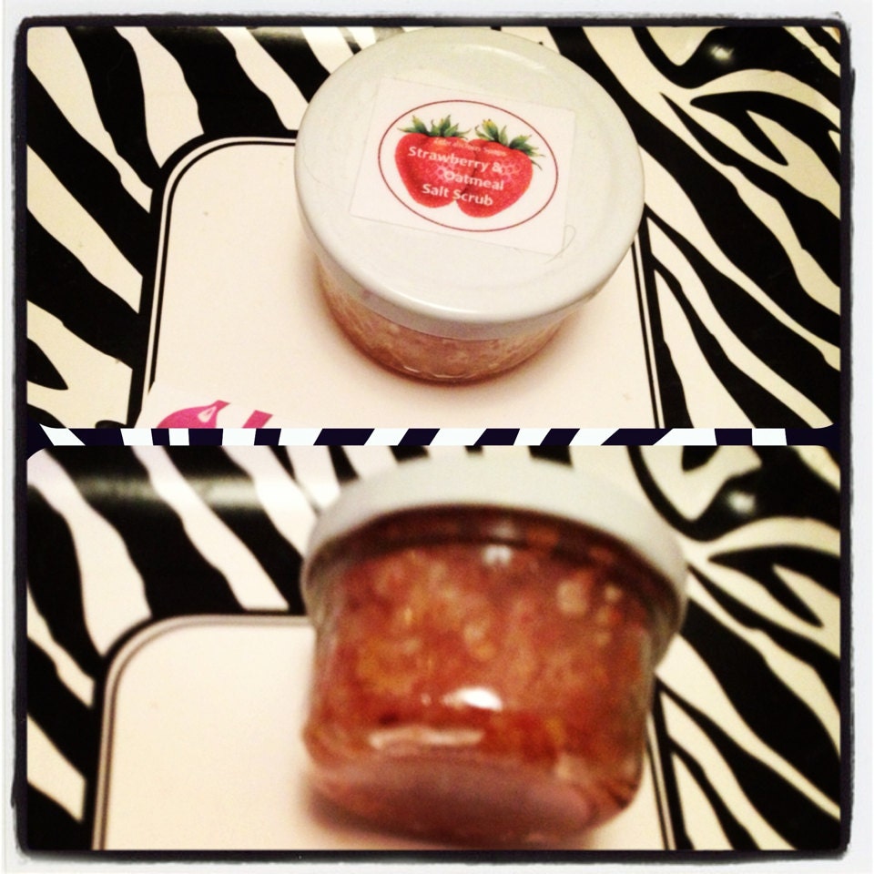 Hand Crafted STRAWBERRY & OATMEAL Salt Body Scrub